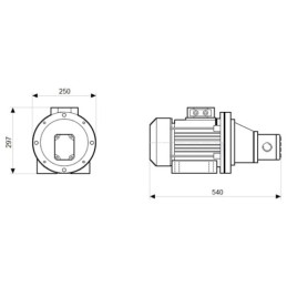 Dešinės pusės krumpliaratis hidraulinis siurblys 12L + 3 fazių elektros variklis IE3 400V 4kW 19MPa