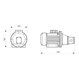 Dešinės pusės krumpliaratis hidraulinis siurblys 21L + 3 fazių elektros variklis IE3 400V 4kW 11MPa