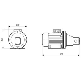 Dešinės pusės krumpliaratis hidraulinis siurblys 15L + 3 fazių elektros variklis IE3 400V 4kW 15MPa