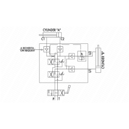 Hidraulinis plūgo pasukimo cilindras CJ2F-80/40/236 L:480 U40W komplekte su pasukimo valdymo vožtuvu