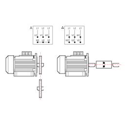 Trifazis 400 V IE3 elektros variklis, tipas B35 G132L, galia: 7,5 kW, apsukos: 1460 aps./min., velenas: 38 mm, su flanšu skambuč