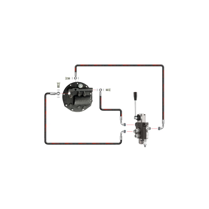 1 sekcijos hidraulinis skirstytuvas su naujo tipo pilnu siurblio dangteliu ir išorinio skirstytuvo išleidimo anga