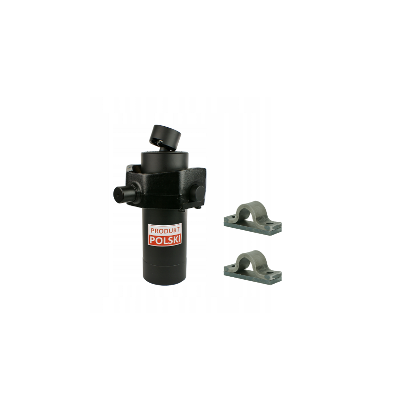 Teleskopinis hidraulinis išvertimo cilindras 105/5/1200 eigos 1200 mm - su atrama ir tvirtinimo elementais