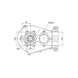 RT 200 mėšlo kratytuvo pavarų dėžė, perdavimo skaičius 16,43:1