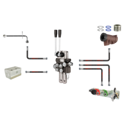 Išorinių 2 sekcijų skirstytuvų rinkinys, 2 plūduriuojančių sekcijų hidraulinė sistema, c 360 c 360-3p