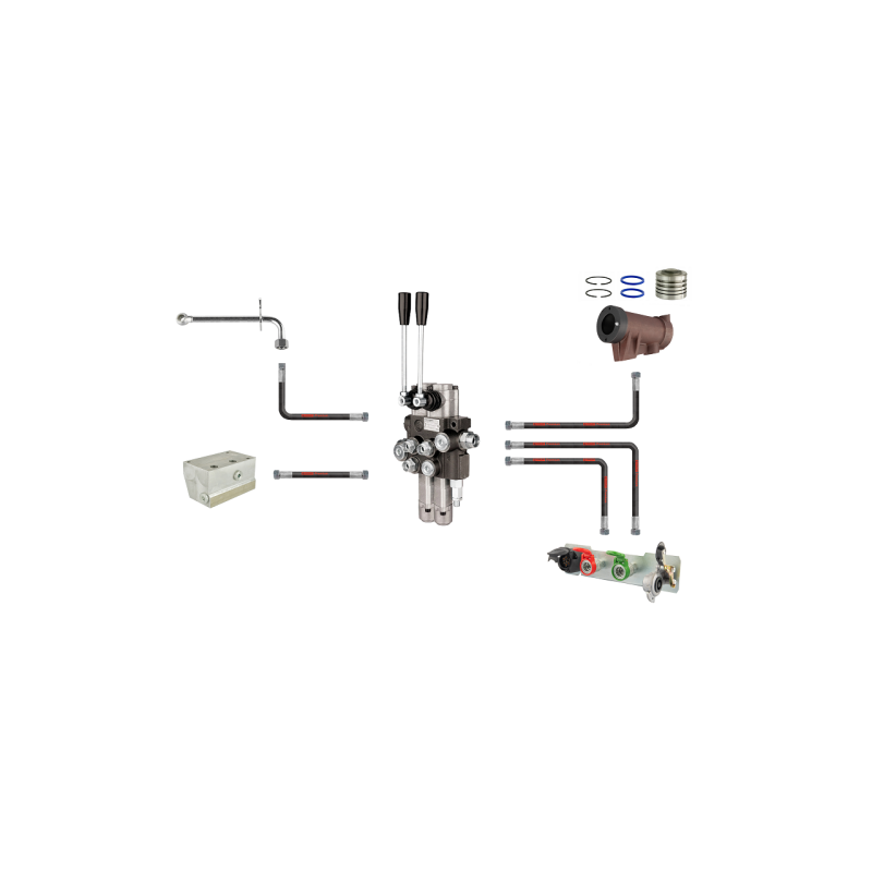 Išorinių 2 sekcijų skirstytuvų rinkinys, 2 plūduriuojančių sekcijų hidraulinė sistema, c 360 c 360-3p