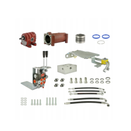 Komplektas traktoriaus pagrindinei hidraulikai konvertuoti ir išplėtiti, įskaitant adapterį, ketaus siurblį, kėlimo stūmoklį ir 