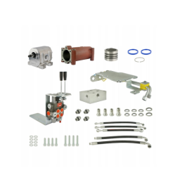 Komplektas traktoriaus pagrindinei hidraulikai konvertuoti ir išplėtiti, įskaitant adapterį, aliuminio siurblį, kėlimo stūmoklį 