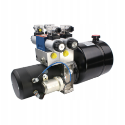 Pilnai sukomplektuotas mobilus hidraulinis agregatas 12V 1,6kW 1,6cm3 4L su dviem solenoidiniais vožtuvais