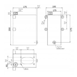 Hidraulinis atraminis pėdos cilindras, dvigubo veikimo cilindro ilgis: 440 mm, eiga 250 mm + tvirtinimo detalės su 25 cm3 rankin