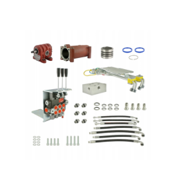 Komplektas traktoriaus pagrindinei hidraulikai konvertuoti ir išplėtiti, įskaitant adapterį, ketaus siurblį, kėlimo stūmoklį ir 