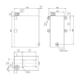 Hidraulinis atraminis pėdos cilindras, dvigubo veikimo cilindro ilgis: 690 mm, eiga 500 mm + tvirtinimo detalės su 25 cm3 rankin