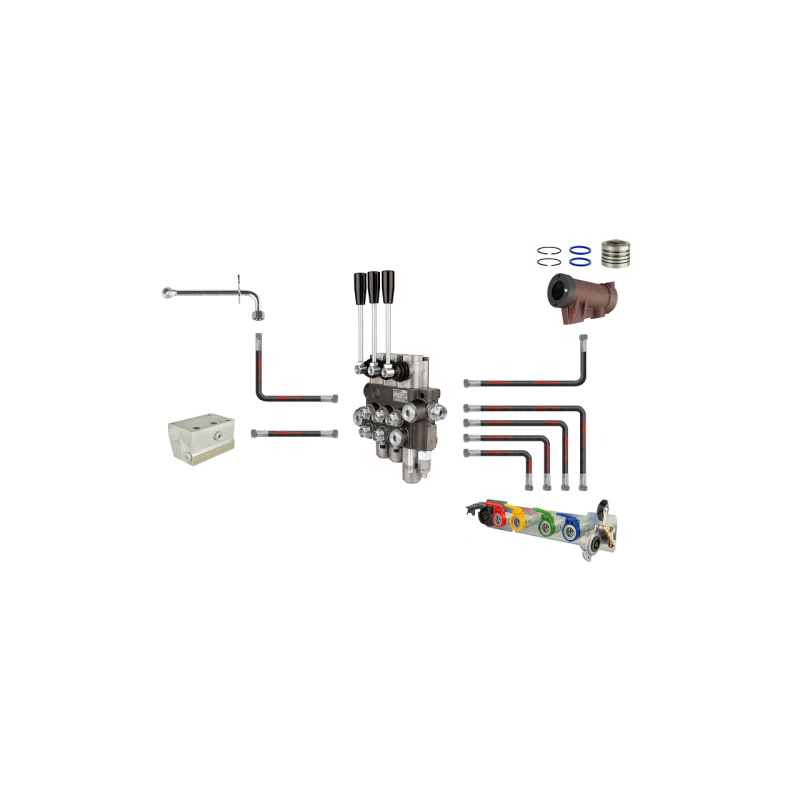3 sekcijų išorinio skirstytuvo komplektas, 1 sekcijos plūduriuojanti hidraulika C 360 C 360-3P