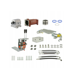 Komplektas traktoriaus pagrindinei hidraulikai konvertuoti ir išplėtiti, įskaitant adapterį, aliuminio siurblį, kėlimo stūmoklį 