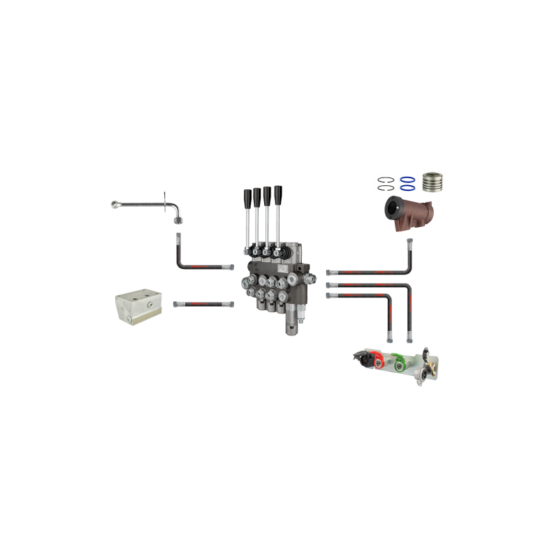 4 sekcijų išorinio skirstytuvo komplektas, 1 sekcijos plūduriuojanti hidraulika C 360 C 360-3P