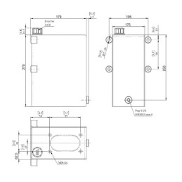 Hidraulinis atraminis pėdos cilindras, dvigubo veikimo cilindro ilgis: 690 mm, eiga 500 mm + tvirtinimo detalės su 45 cm3 rankin