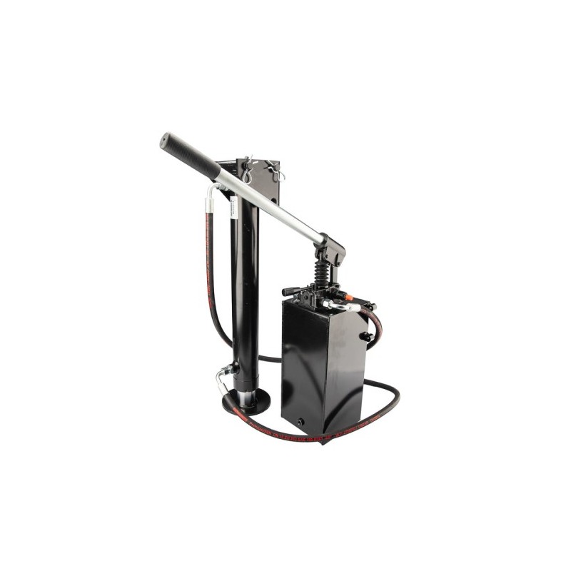 Hidraulinis atraminis pėdos cilindras, dvigubo veikimo cilindro ilgis: 690 mm, eiga 500 mm + tvirtinimo detalės su 45 cm3 rankin