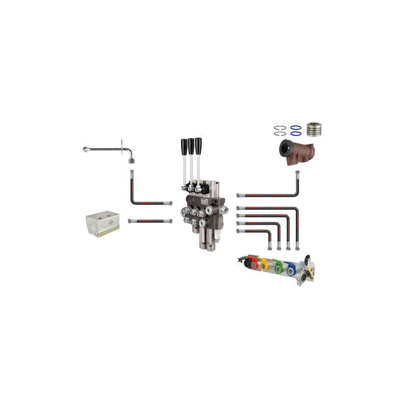 3 sekcijų išorinio skirstytuvo komplektas su 2 plūduriuojančiomis hidraulinėmis sekcijomis C 360 C 360-3P