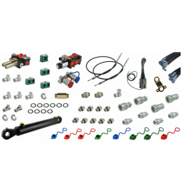 Pilna hidraulika Tur C-330 krautuvui, skirstytuvas + vairasvirtė su trosais + solenoidinis vožtuvas + kaušo cilindras + žarnos +