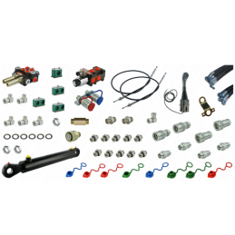 Pilna hidraulika Tur C-360 krautuvui, skirstytuvas + vairasvirtė su trosais + solenoidinis vožtuvas + kaušo cilindras + žarnos +