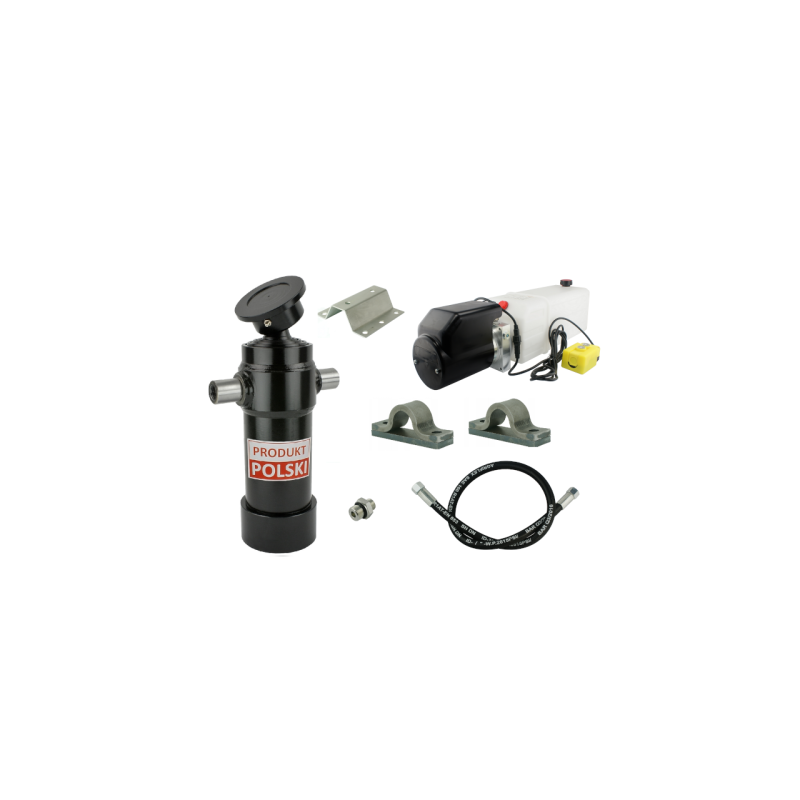 Savivarčio priekabos hidraulika. Vertimo komplektas: 12 V maitinimo šaltinis + 910 eigų pavara, keliamoji galia iki 7 tonų