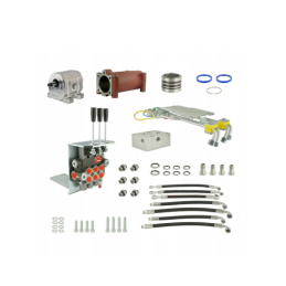 Komplektas traktoriaus pagrindinei hidraulikai konvertuoti ir išplėtiti, įskaitant adapterį, aliuminio siurblį, kėlimo stūmoklį 