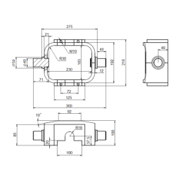 Teleskopinio cilindro eiga: 1250 mm 120/6/1250 priekabai komplekte su tvirtinimo lizdu ir laikikliu