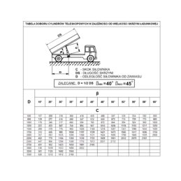 Teleskopinio cilindro eiga: 1250 mm 120/6/1250 priekabai komplekte su tvirtinimo lizdu ir laikikliu