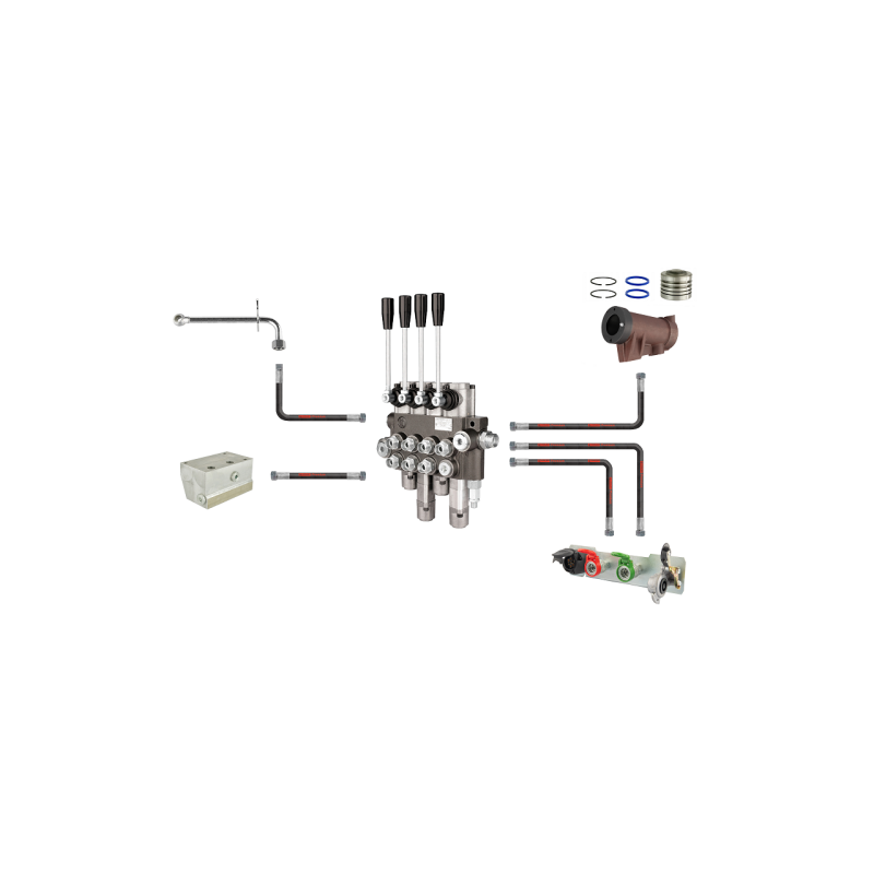 4 sekcijų išorinio skirstytuvo komplektas su 2 plūduriuojančiomis hidraulinėmis sekcijomis C 360 C 360-3p