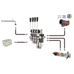4 sekcijų išorinio skirstytuvo komplektas su 2 plūduriuojančiomis hidraulinėmis sekcijomis C 360 C 360-3p