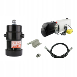 Savivarčio priekabos hidraulika. Vertimo komplektas: 24 V maitinimo šaltinis + 750 eigų pavara, keliamoji galia iki 8 tonų.