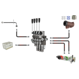 4 sekcijų išorinio skirstytuvo komplektas su 3 plūduriuojančiomis hidraulinėmis sekcijomis C 360 C 360-3P