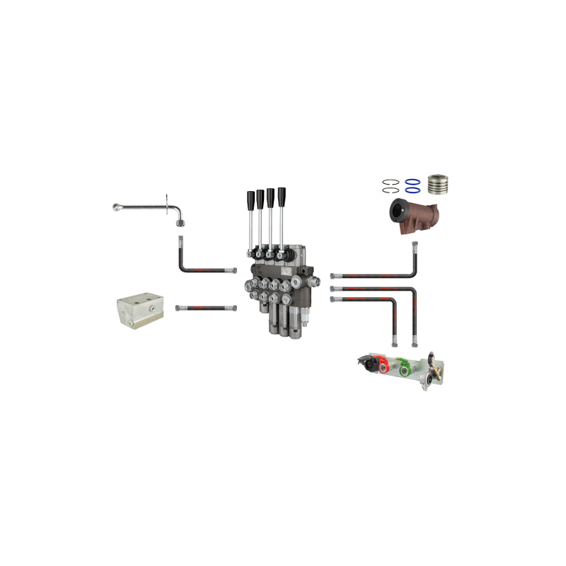 4 sekcijų išorinio skirstytuvo komplektas su 3 plūduriuojančiomis hidraulinėmis sekcijomis C 360 C 360-3P