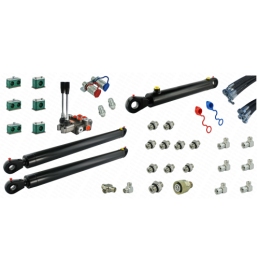 Pilna hidraulika Tur C-360 krautuvui, skirstytuvas + du kėlimo cilindrai ir vienas kaušo cilindras + žarnos + komponentai