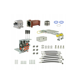 Komplektas traktoriaus pagrindinei hidraulikai konvertuoti ir išplėtiti, įskaitant adapterį, aliuminio siurblį, kėlimo stūmoklį 