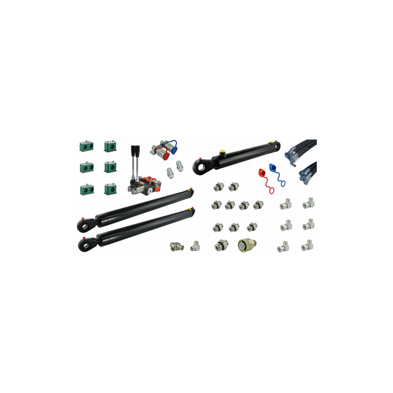 Pilna hidraulika Tur C-360 krautuvui, skirstytuvas + du kėlimo cilindrai ir vienas kaušo cilindras + žarnos + komponentai