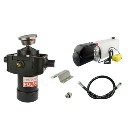 Savivarčio priekabos hidraulika. Vertimo komplektas: 12 V maitinimo šaltinis + atraminė pavara, 1050 eigų, keliamoji galia iki 8