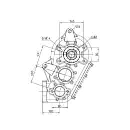 RT 300 pavarų dėžė barstytuvui, perdavimo skaičius 29,5:1