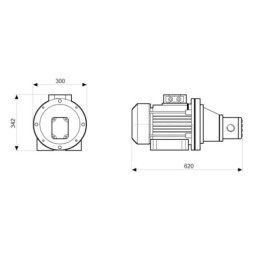 Dešinės pusės krumpliaratis hidraulinis siurblys 12L + 3 fazių elektros variklis IE3 400V 5.5kW 24MPa