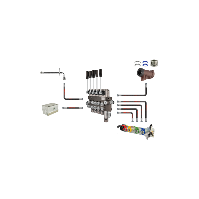 5 sekcijų išorinio skirstytuvo komplektas, 1 sekcijos plūduriuojanti hidraulika C 360 C 360-3P