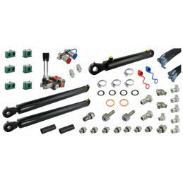 Pilna hidraulika Tur T-25 krautuvui, skirstytuvas + du kėlimo cilindrai ir vienas kaušo cilindras + žarnos + komponentai