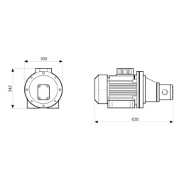 Dešinės pusės krumpliaratis hidraulinis siurblys 24L + 3 fazių elektros variklis IE3 400V 5.5kW 13MPa