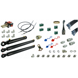 Pilna hidraulika Tur C-360 krautuvui, skirstytuvas + valdymo svirtis su trosais + du kėlimo cilindrai ir vienas kaušui + žarnos 