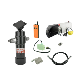 Savivarčio priekabos hidraulika. Vertimo komplektas: 24 V maitinimo šaltinis su belaidžiu valdymu + 700 eigų pavara, keliamoji g