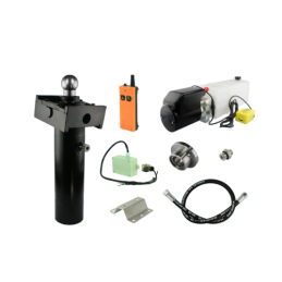 Savivarčio priekabos hidraulika. Vertimo komplektas: 24 V maitinimo šaltinis su belaidžiu valdymu + 520 eigų pavara, keliamoji g