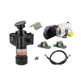 Savivarčio priekabos hidraulika. Vertimo komplektas: 24 V maitinimo šaltinis + 910 eigų pavara, keliamoji galia iki 7 tonų