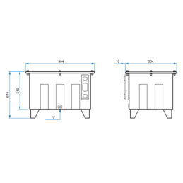250 l hidraulinės alyvos bakas ant kojų su pilnu dangčiu