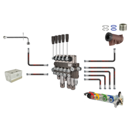 5 sekcijų išorinio skirstytuvo komplektas su 3 plūduriuojančiomis hidraulinėmis sekcijomis C 360 C 360-3P