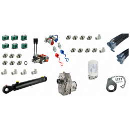 Pilna hidraulika Tur Zetor 5211 - 7211 krautuvui, skirstytuvas + du kėlimo cilindrai ir vienas kaušo cilindras + žarnos + kompon