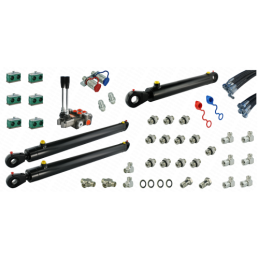 Pilna hidraulika Tur C-330 krautuvui, skirstytuvas + du kėlimo cilindrai ir vienas kaušo cilindras + žarnos + komponentai